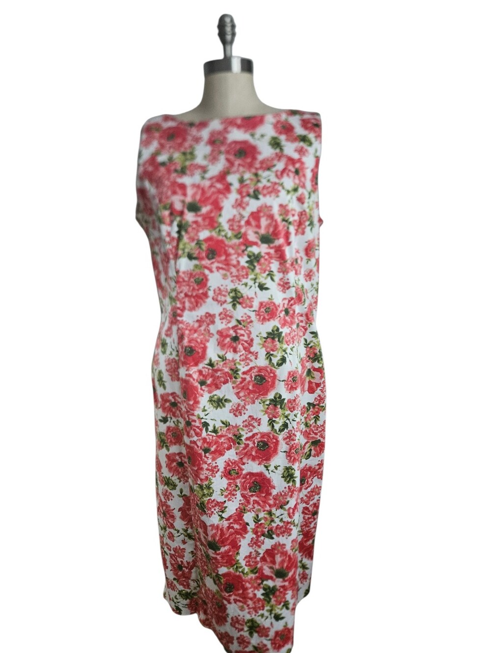TALBOTS Crispy Cotton Sleeveless Floral Sheath Dress | SZ 14